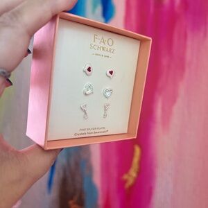 FAO Schwarz | Hearts Set of 3 Earrings
